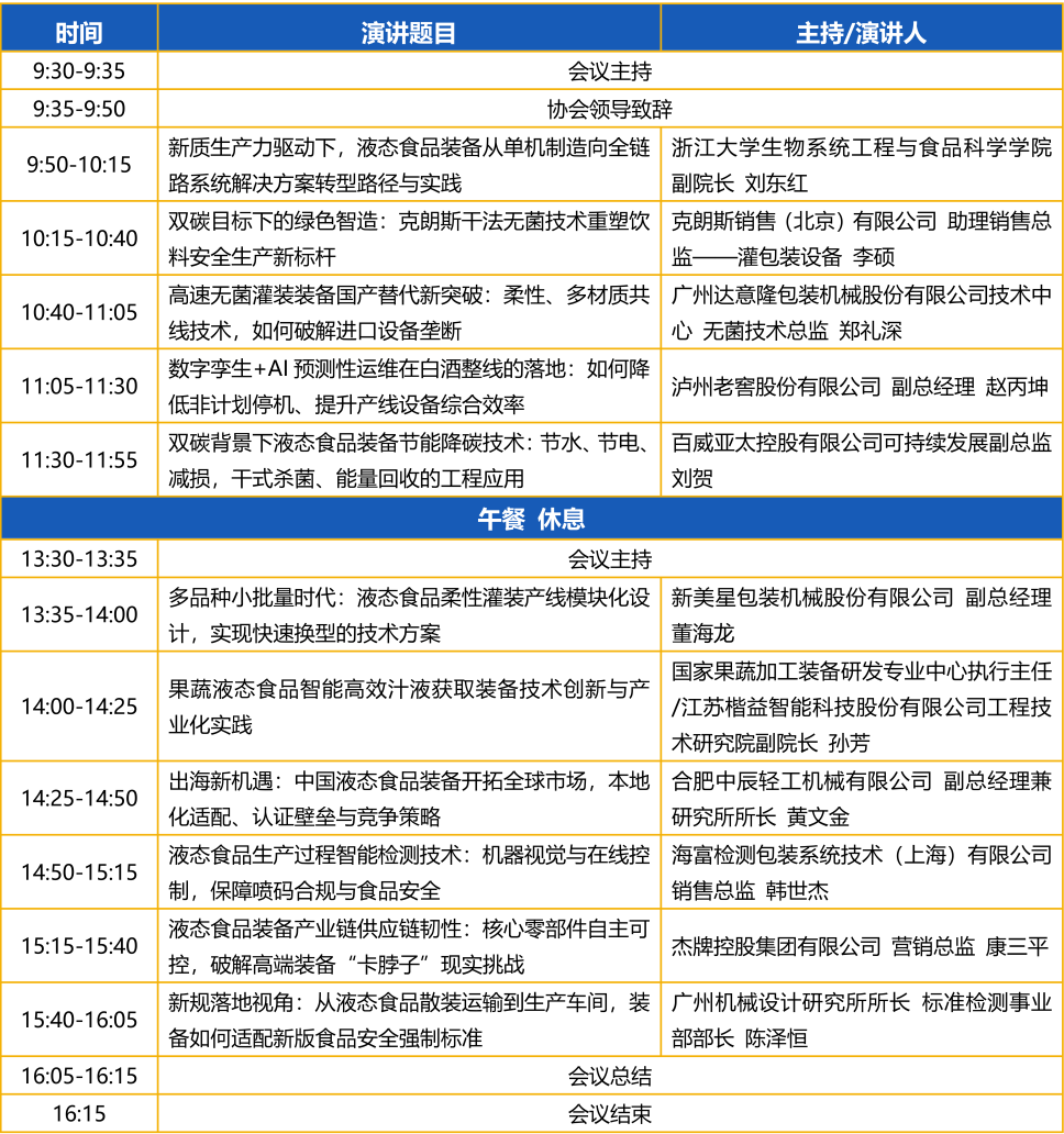 2026中国液态食品装备行业高质量发展研讨会十月在上海召开!